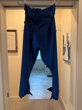 Grace Karin Navy Blue Elastic Waist Pants